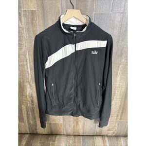 Vintage Nike Jacket For Women Size Medium Black And White‎